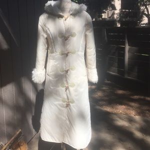 Lightweight 80’s Vintage Long Snow Coat Hooded ?M?